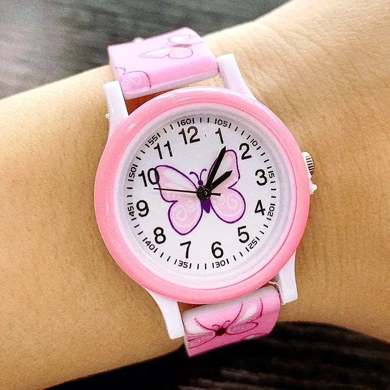Belles filles montres papillon impression Silicone bonbons gelée montres à Quartz pour enfants enfants filles étudiants cadeaux de fête horloge