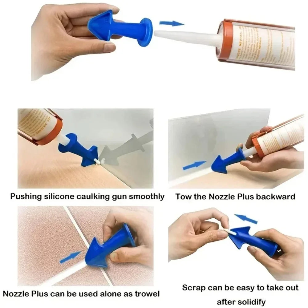 Buse de mastic en Silicone multifonctionnelle, grattoir, outils de calfeutrage au sol, Kit de buses de mastic en Silicone, ensemble d'amélioration de l'habitat A, 3 pièces