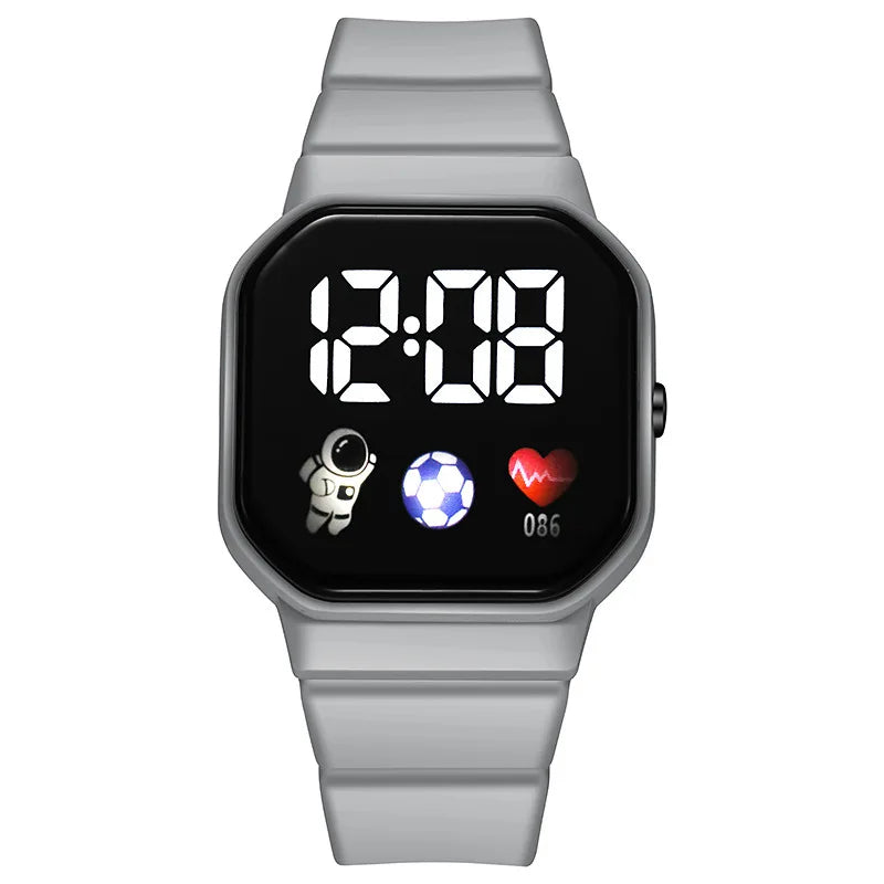 Nouvelle montre numérique LED pour enfants, garçons et filles, montres de sport de football, montre numérique en silicone, montre-bracelet électronique décontractée pour enfants