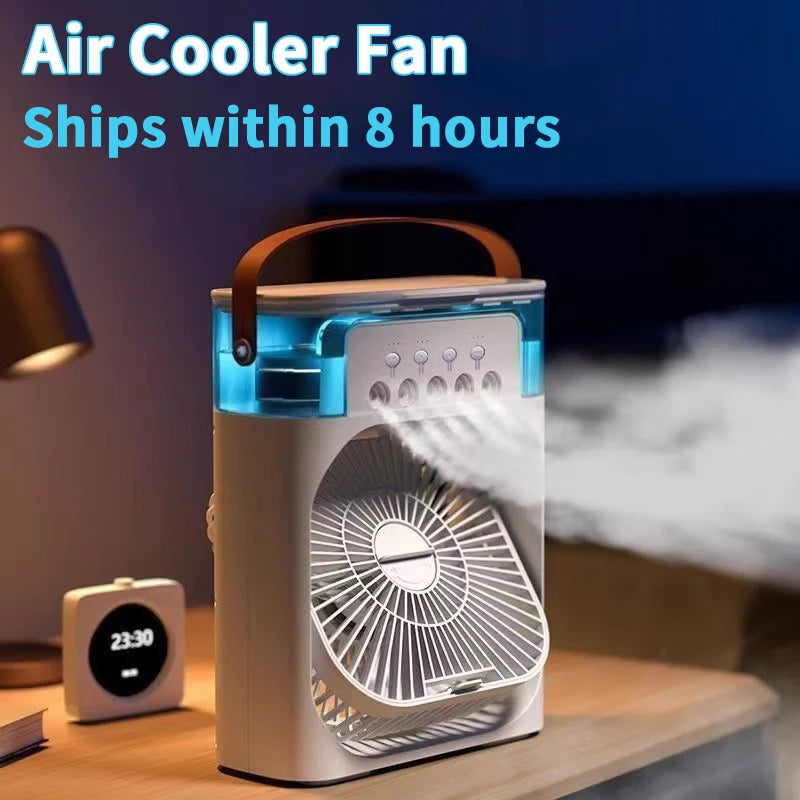 Nouveau 3 en 1 ventilateur climatiseur ménage Mini refroidisseur d'air LED veilleuse Portable humidificateur réglage de l'air ventilateur bureau maison ventilateur