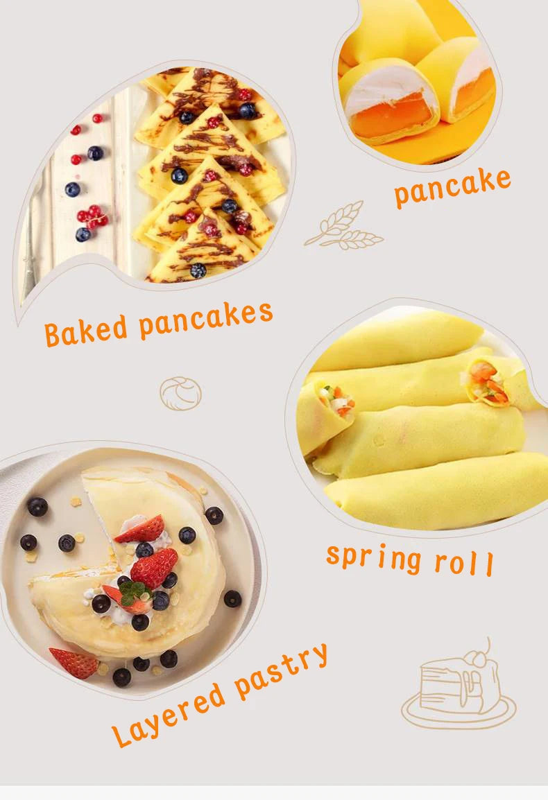 Crêpière électrique Machine à gâteaux petit déjeuner Pizza boulanger crêpes poêle antiadhésive poêle chinoise rouleau de printemps poêle de cuisson