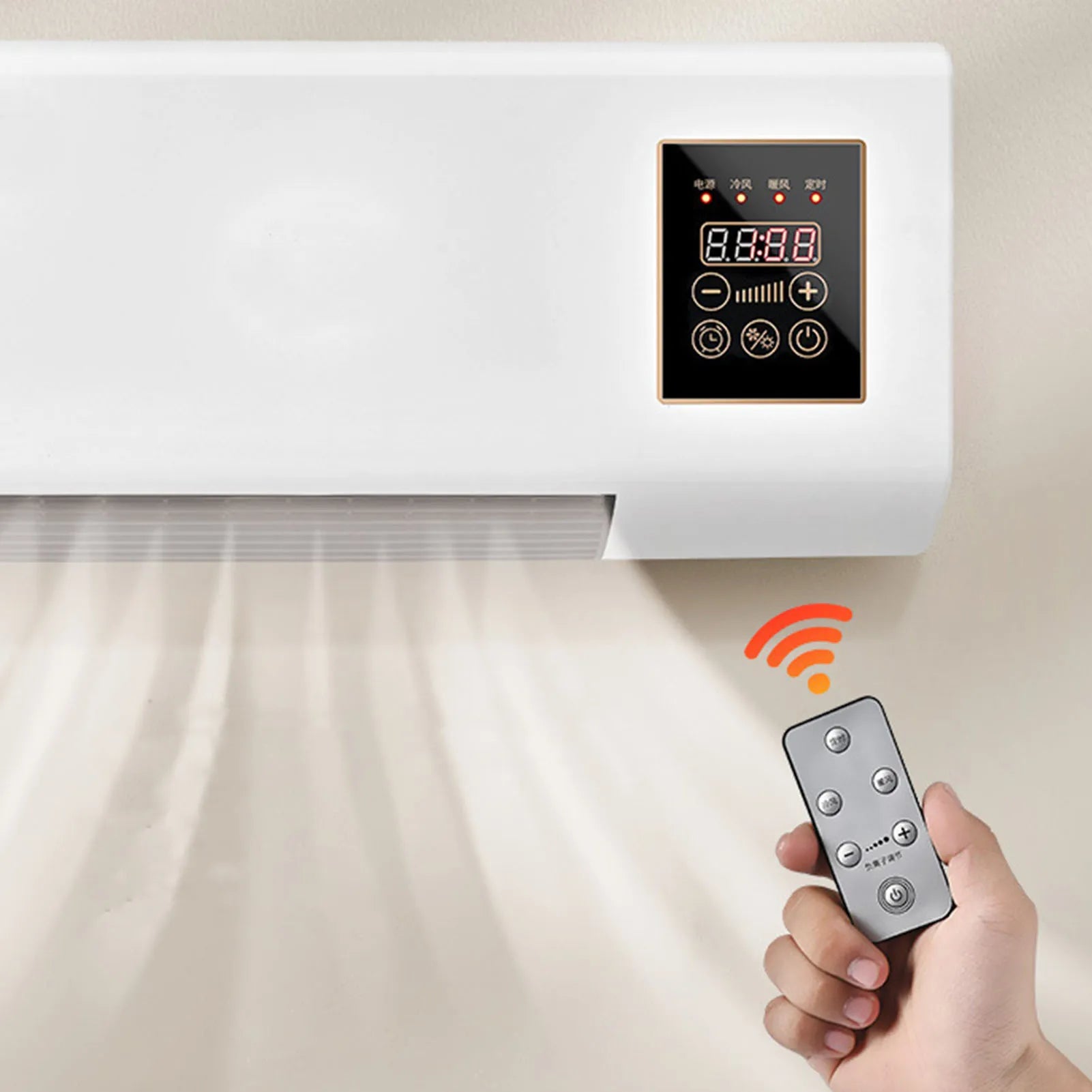 Climatiseur mural Portable 2 en 1, 1800W, frais et chaud, double usage, avec télécommande, pour la maison et la chambre à coucher