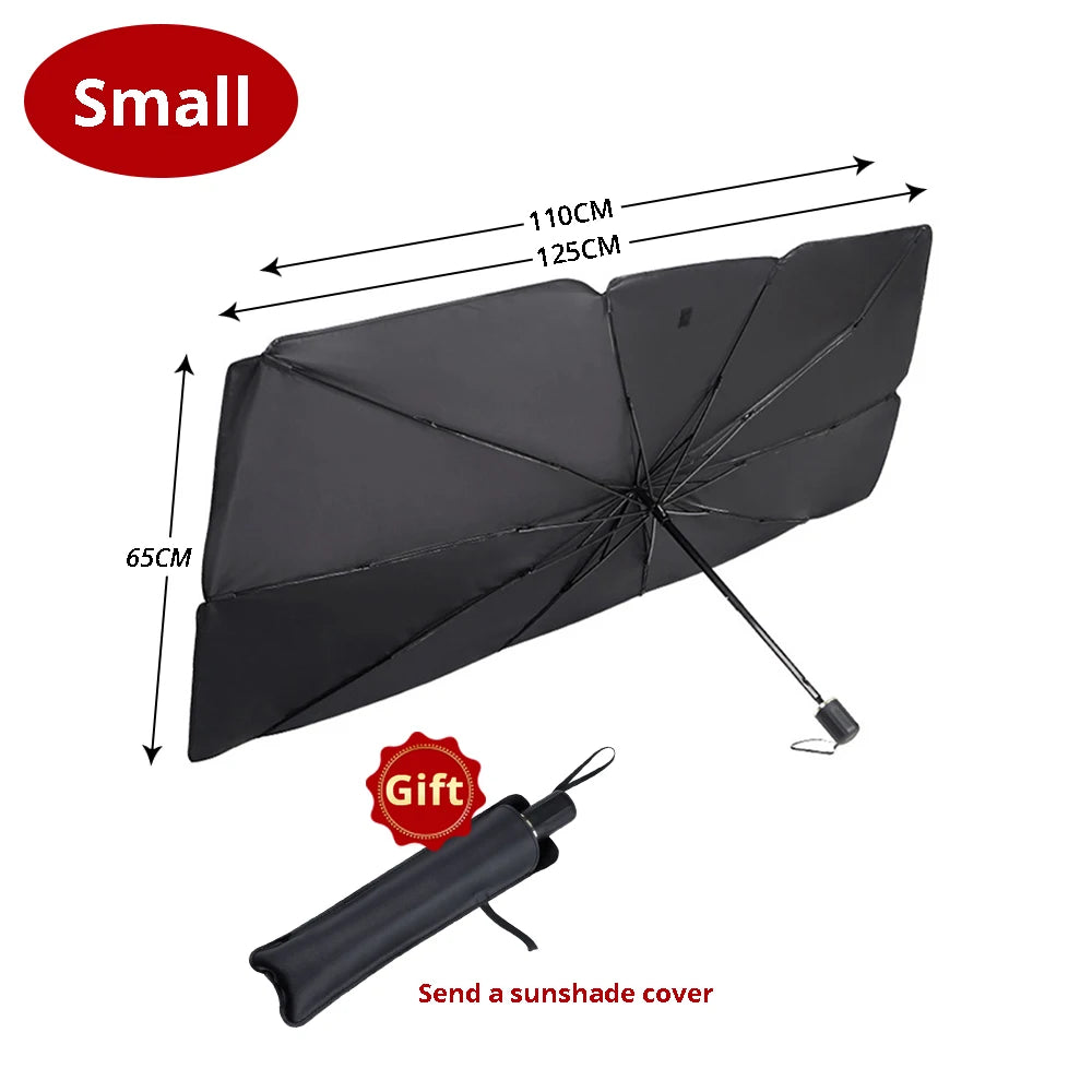 Pare-soleil pliable pour pare-brise de voiture, pare-soleil de voiture, protection intérieure, parasol automatique, couvertures avant de parapluie, pièces d'accessoires polyvalents