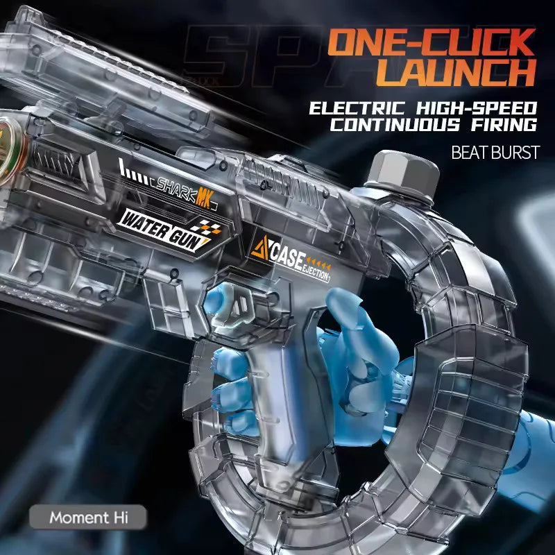 Pistolet à eau électrique spatial à énergie, avec éclairs LED, grande capacité, tir automatique continu, jouet pistolet à eau
