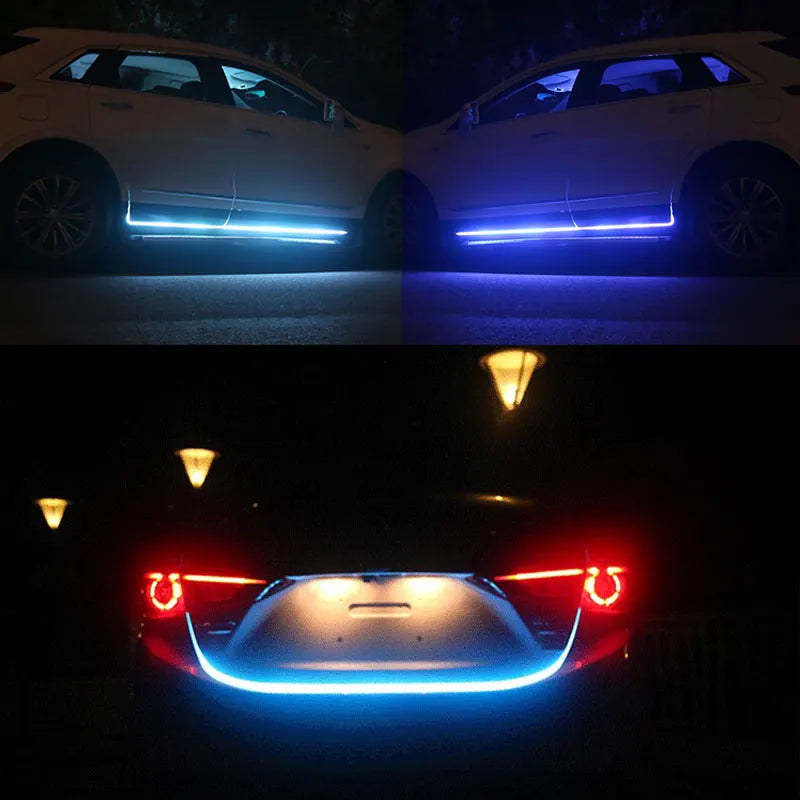 RXZ LED feux de jour balayage démarrage capot de voiture lumières décoratives DRL Auto moteur capot Guide lampe d'ambiance décorative 12V