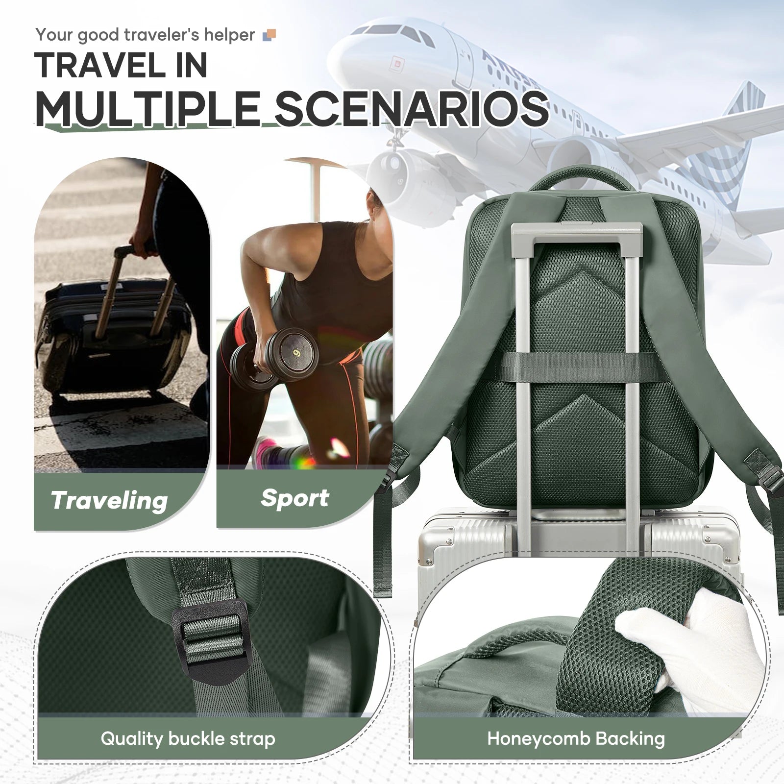 Ryanair 40x30x20 sac à dos de voyage sac à dos de compression sous vide avec pompe, sac de cabine Wizzair 15.6 "sac de voyage pour ordinateur portable, sac de rangement