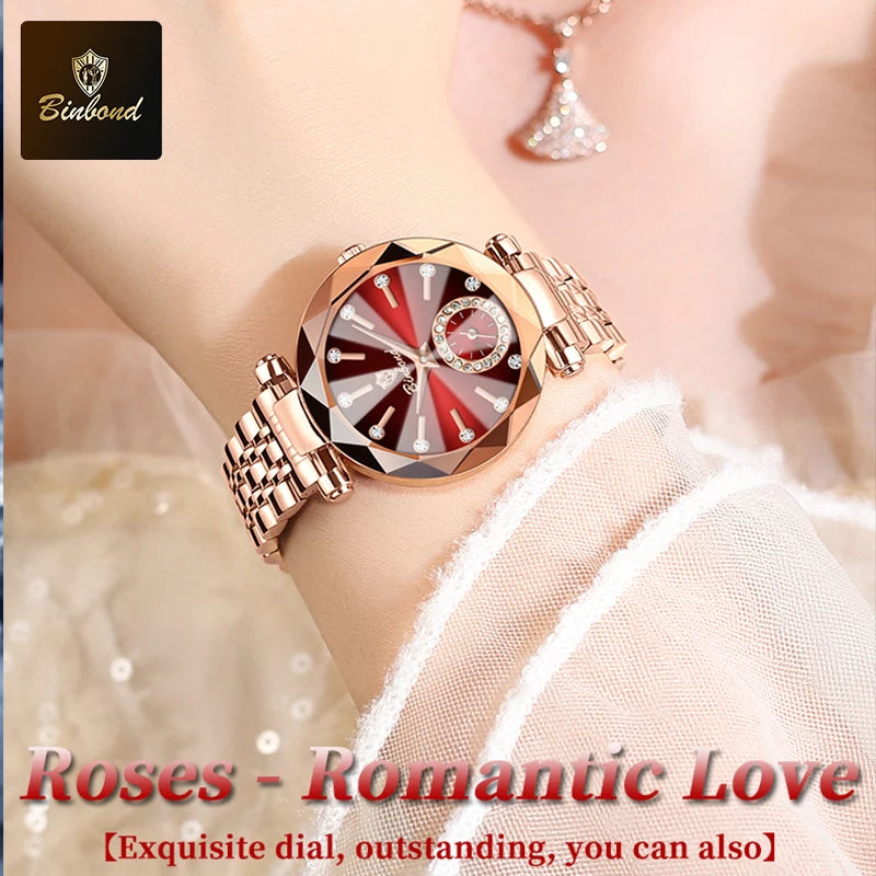 BINBOND nouvelle mode montre élégante de luxe Quartz femmes montres étanche lumineux Date coeur de l'océan conception mme montre-bracelet
