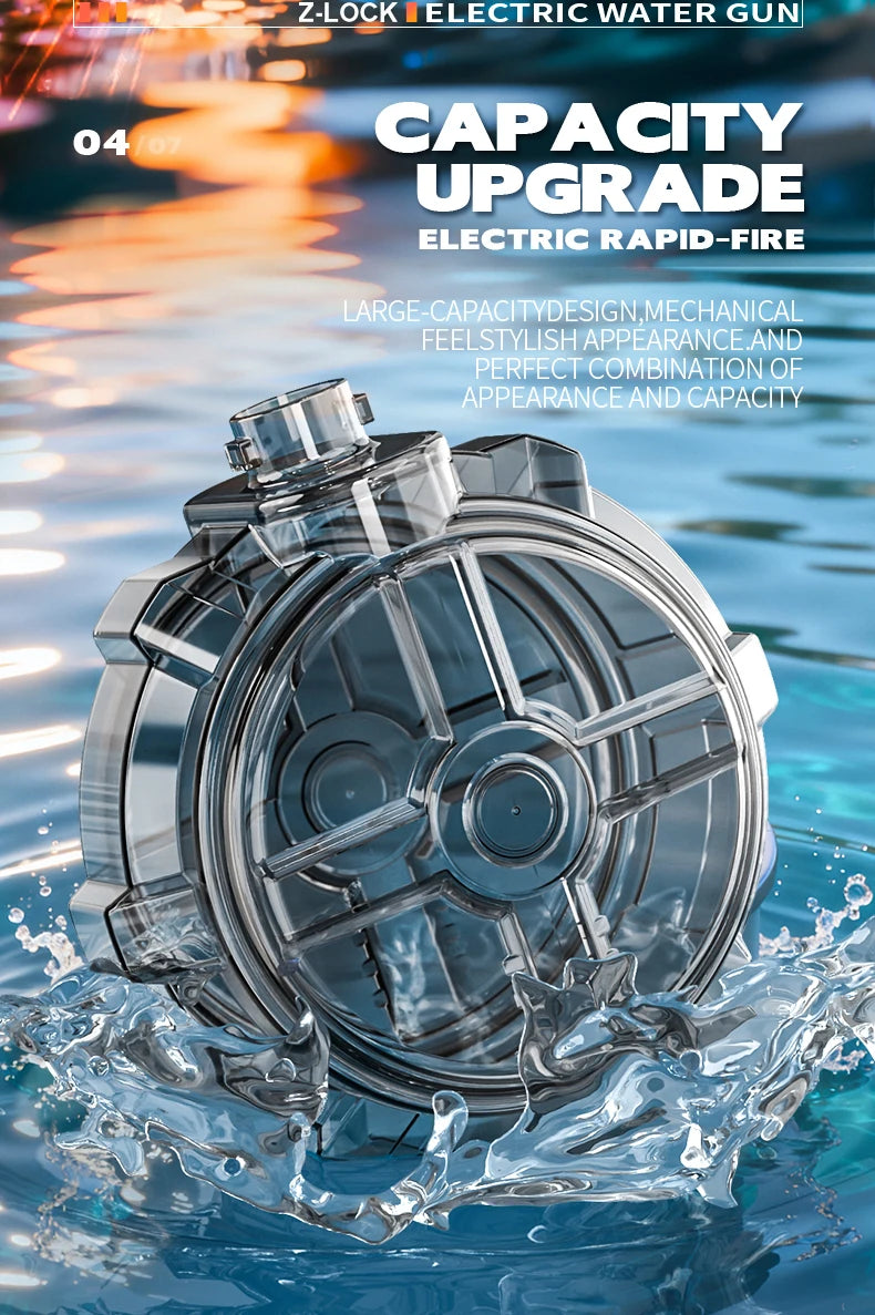 Pistolet à eau électrique avec simulation de tir et de recul, jouet pour enfants, pistolet à eau automatique avec capteur lumineux, jouet d'été pour la plage et les activités de plein air
