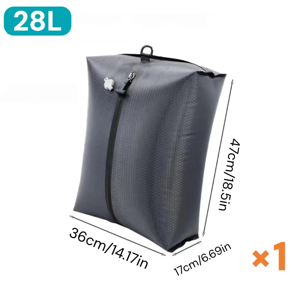 Sacs de rangement sous vide 28L pour le voyage, sacs de compression gain de place pour valise, sacs d'emballage essentiels pour vêtements et couvertures