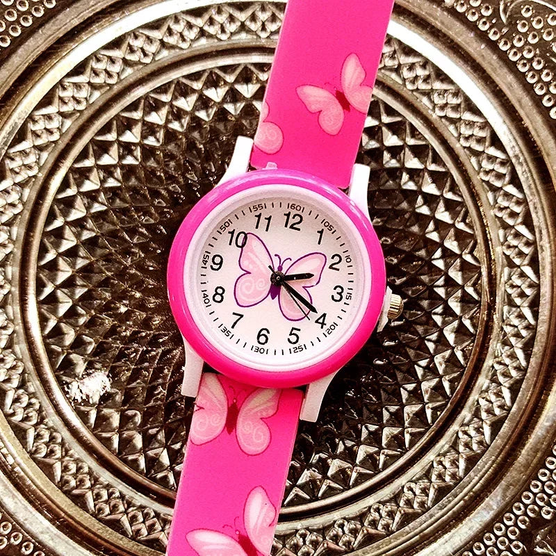 Belles filles montres papillon impression Silicone bonbons gelée montres à Quartz pour enfants enfants filles étudiants cadeaux de fête horloge