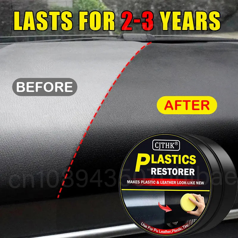 Restaurateur de plastique de voiture retour au noir brillant, produits de nettoyage de voiture, restauration du cuir et du plastique, rénovateur de revêtement de polissage et de réparation automobile