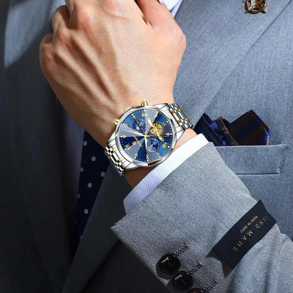 POEDAGAR luxe hommes montre haut Original étanche lumineux chronographe homme montre-bracelet en acier inoxydable Quartz hommes montres Reloj