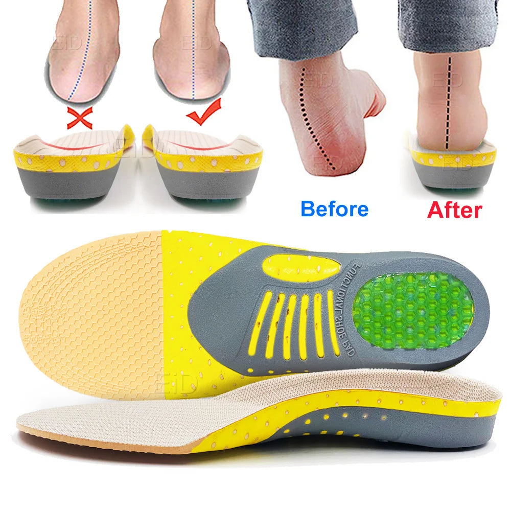 Semelles orthopédiques en gel de qualité supérieure unisexe, pied plat 4WD, semelle de santé pour chaussures, insertion de coussin de soutien de la voûte plantaire pour fasciite plantaire