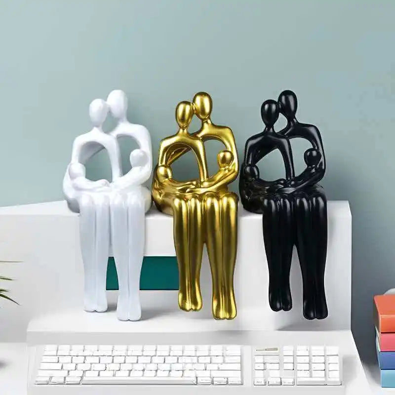 Ornements de bureau d'entrée de salon créatifs et intéressants pour une famille de quatre décorations modernes en forme de caractère abstrait