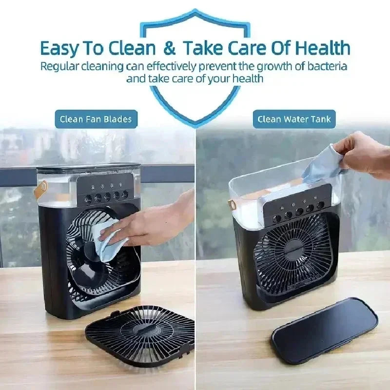 Nouveau 3 en 1 ventilateur climatiseur ménage Mini refroidisseur d'air LED veilleuse Portable humidificateur réglage de l'air ventilateur bureau maison ventilateur