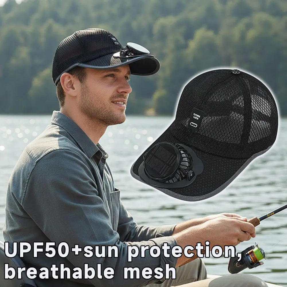 Casquette de baseball solaire d'extérieur avec ventilateur intégré, rechargeable par USB, respirante, protection solaire estivale