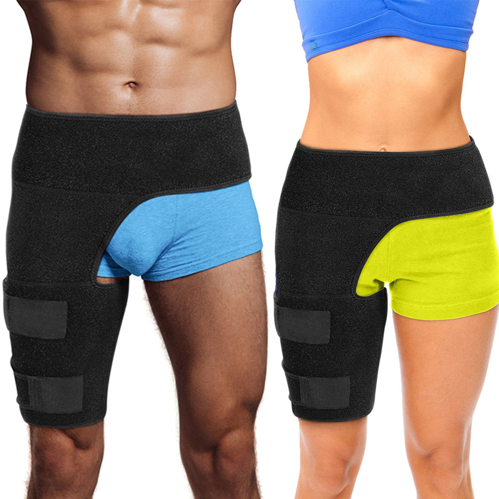 Manchon de compression de cuisse d'orthèse de hanche, enveloppe de compression de tendins de jets et d'aine pour le soulagement de la douleur de la hanche, support pour les remplacements de hanche, sciatique