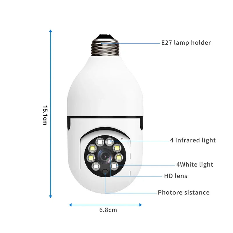 Caméra IP WiFi 4G E27 ampoule caméra 3MP sans fil bébé moniteur AI suivi sécurité vidéo Surveillance caméra pour animaux de compagnie SmartLife intérieur