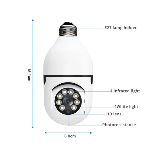 Caméra IP WiFi 4G E27 ampoule caméra 3MP sans fil bébé moniteur AI suivi sécurité vidéo Surveillance caméra pour animaux de compagnie SmartLife intérieur