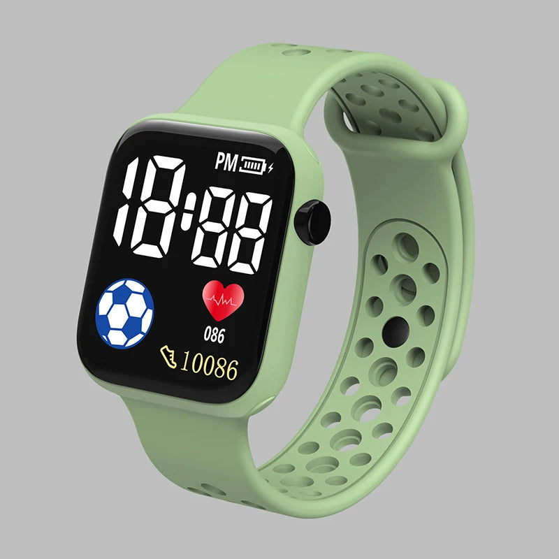 Nouvelle montre numérique LED pour enfants, garçons et filles, montres de sport de football, montre numérique en silicone, montre-bracelet électronique décontractée pour enfants