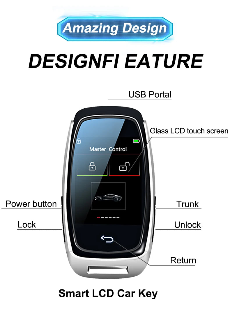 Affichage à distance LCD intelligent universel modifié CF920, clé d'entrée confortable, verrouillage automatique, pour Audi, BMW, Ford, Mazda, Toyota, KIA, Peugeot,   Fiat, Renault, Opel, Jeep, VW, Honda, Hyundai