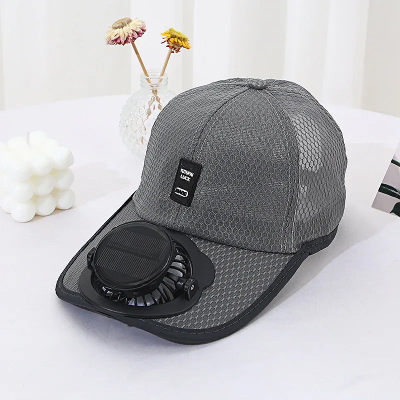 Casquette de baseball à énergie solaire - Chapeau d'été respirant en maille anti-UV pour hommes et femmes, idéal pour les activités de plein air