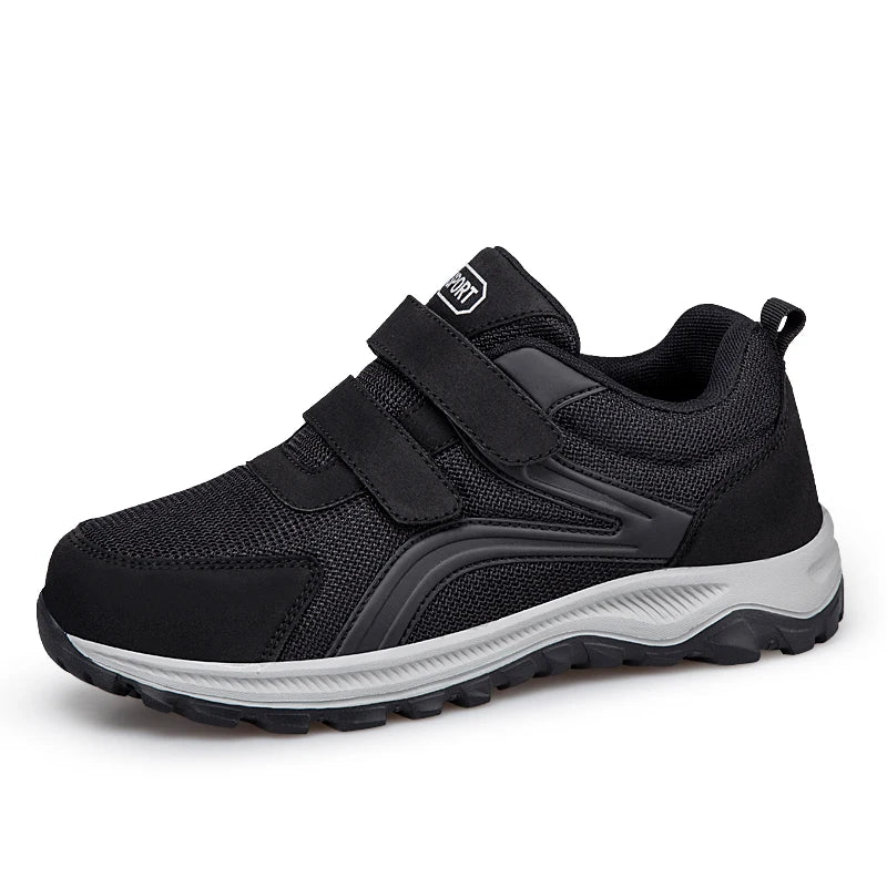 Chaussures pour diabétiques pour hommes, chaussures de marche confortables pour personnes âgées, pieds gonflés, orthopédiques réglables, Double sangle, baskets à crochet et boucle