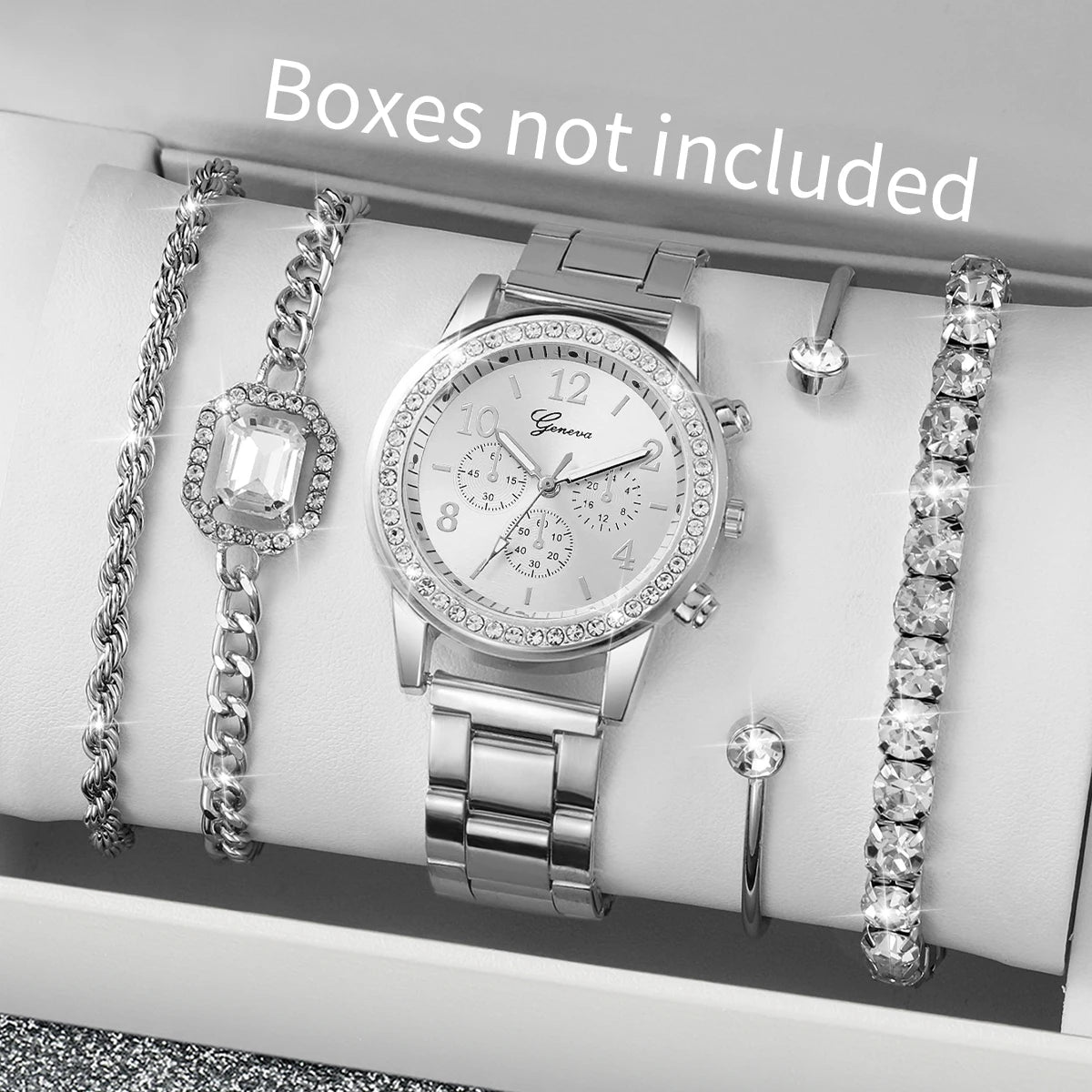 5 pièces de luxe diamant femmes montres Bracelet ensemble dames cadran arabe montres à Quartz Reloj Mujer (sans boîte)