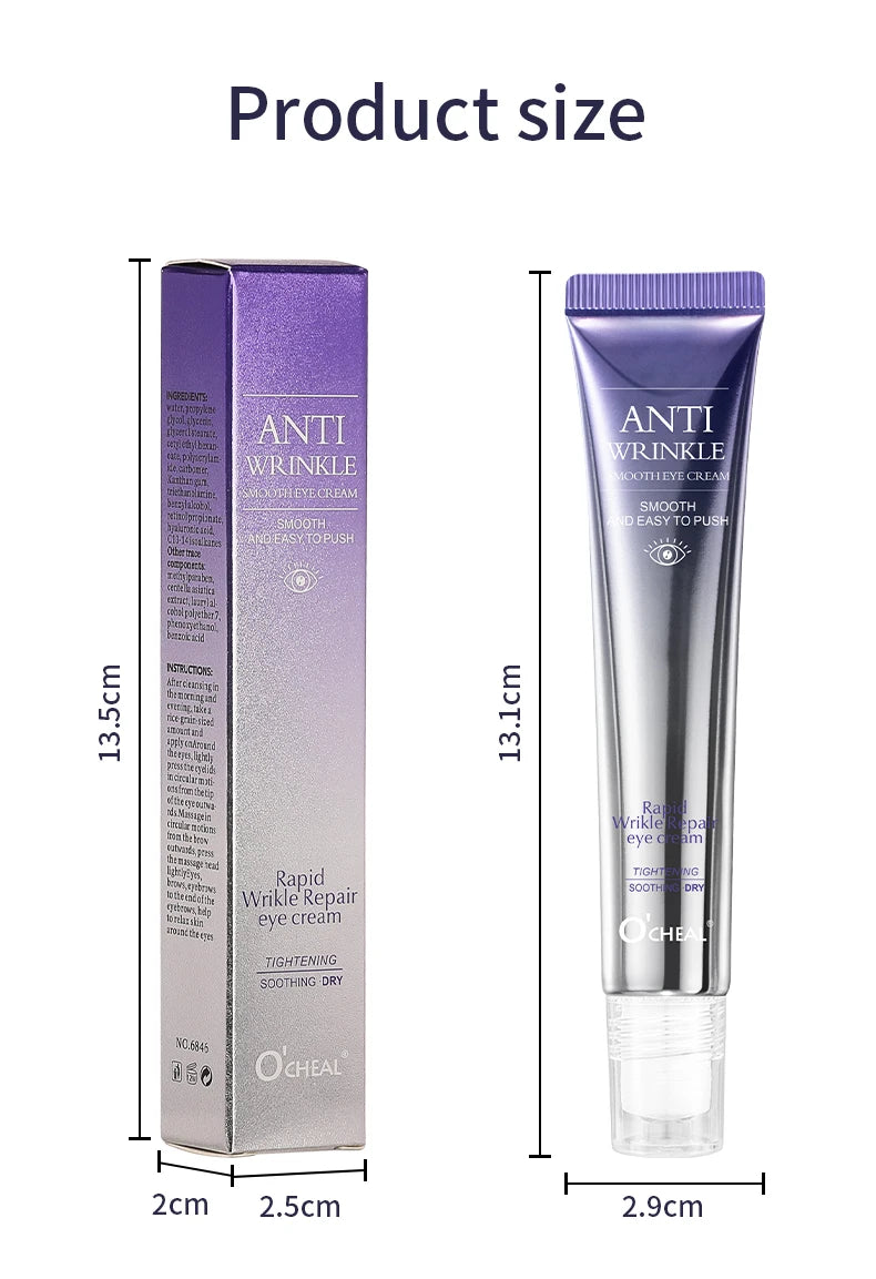 O'CHEAL Anti-rides Anti cernes crème pour les yeux rouleau masseur hydratant sacs pour les yeux Anti-âge acide hyaluronique soins de la peau des yeux
