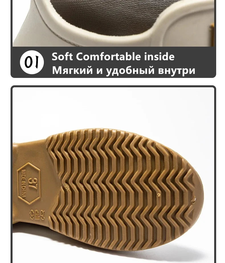 Chaussures de pluie tendance pour homme, imperméables, antidérapantes, en caoutchouc, pour l'extérieur, la cuisine et la pêche