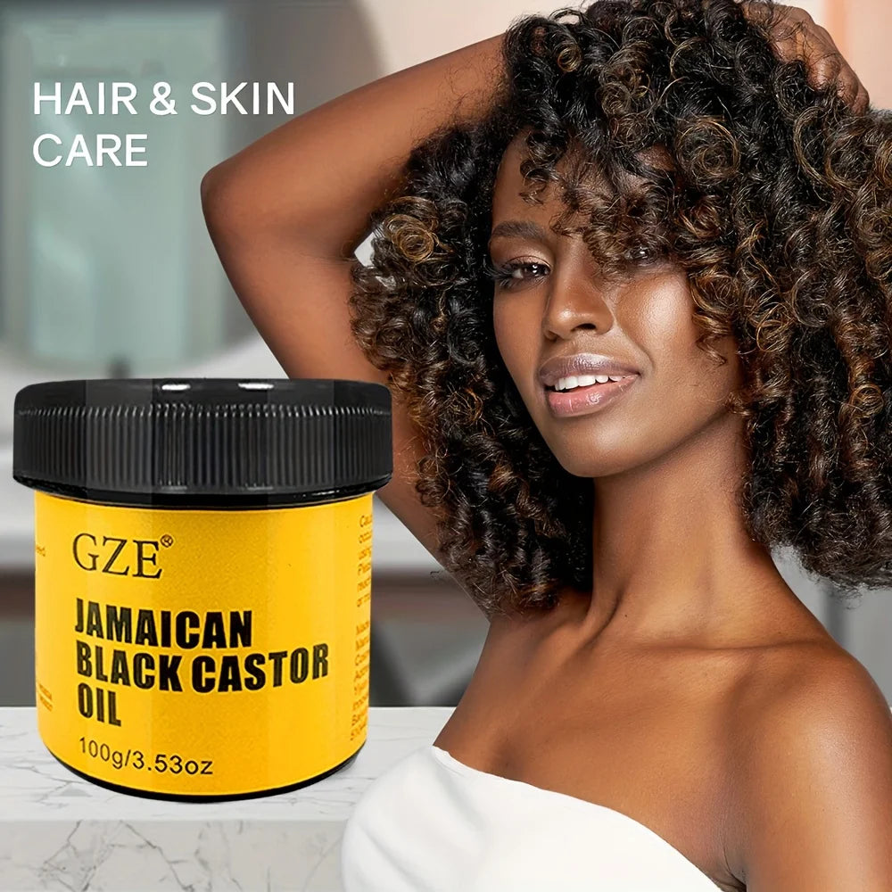 GZE JAMAICAN Huile de ricin noire pure pressée à froid pour la croissance des cheveux, l'hydratation de la peau et la santé du cuir chevelu - Promotion des cheveux épais