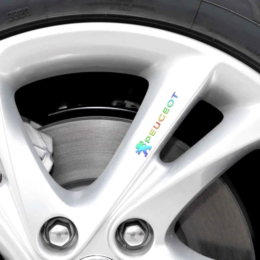 Autocollants réfléchissants en vinyle pour poignée de porte de voiture, 4 pièces, miroir d'essuie-glace, style pour Peugeot 208 2012 ~ 2018 308 2014 ~ 2021 2008