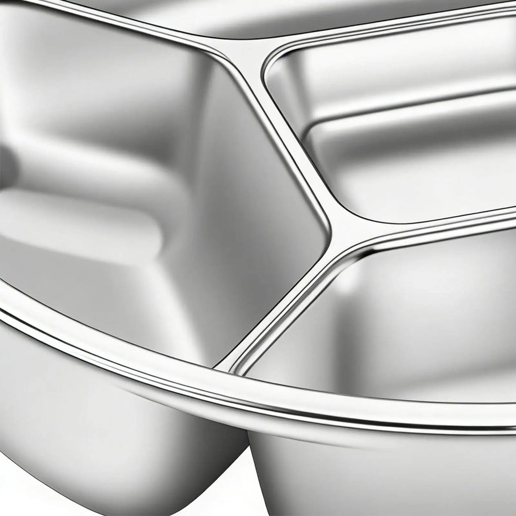 Assiette alimentaire compartimentée 5 compartiments pour salade de fruits, vaisselle réutilisable, compatible lave-vaisselle, plateau de service