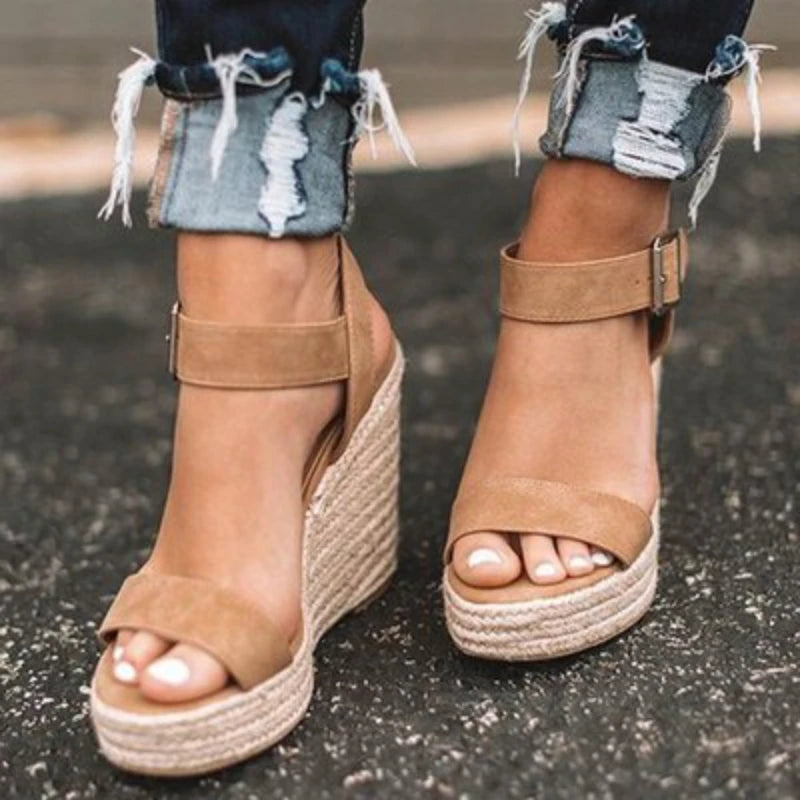 Sandales à Talons pour Femme, Espadrilles Confortables, Chaussures à Plateforme, Nouvelle Collection Été 2025