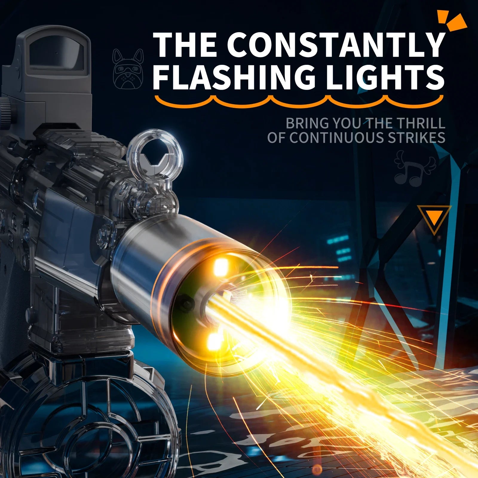 Pistolet à eau électrique avec simulation de tir et de recul, jouet pour enfants, pistolet à eau automatique avec capteur lumineux, jouet d'été pour la plage et les activités de plein air