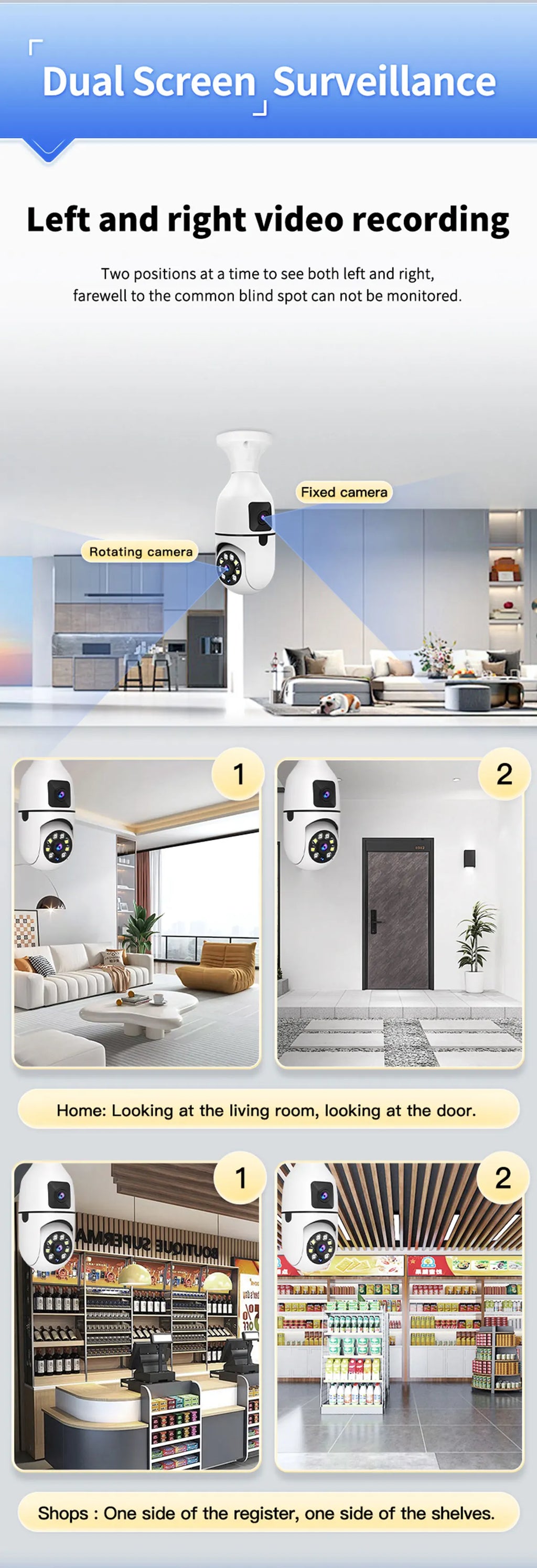 Caméra de Surveillance couleur Vision nocturne moniteur de sécurité automatique suivi humain Zoom intérieur Wifi Miini caméra IP