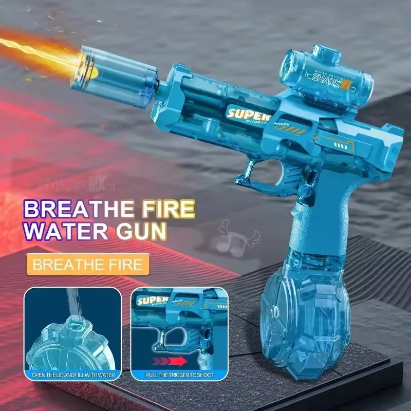 Pistolet à eau électrique LED pour enfants, simulation de souris de la neige, grande capacité, tir continu automatique