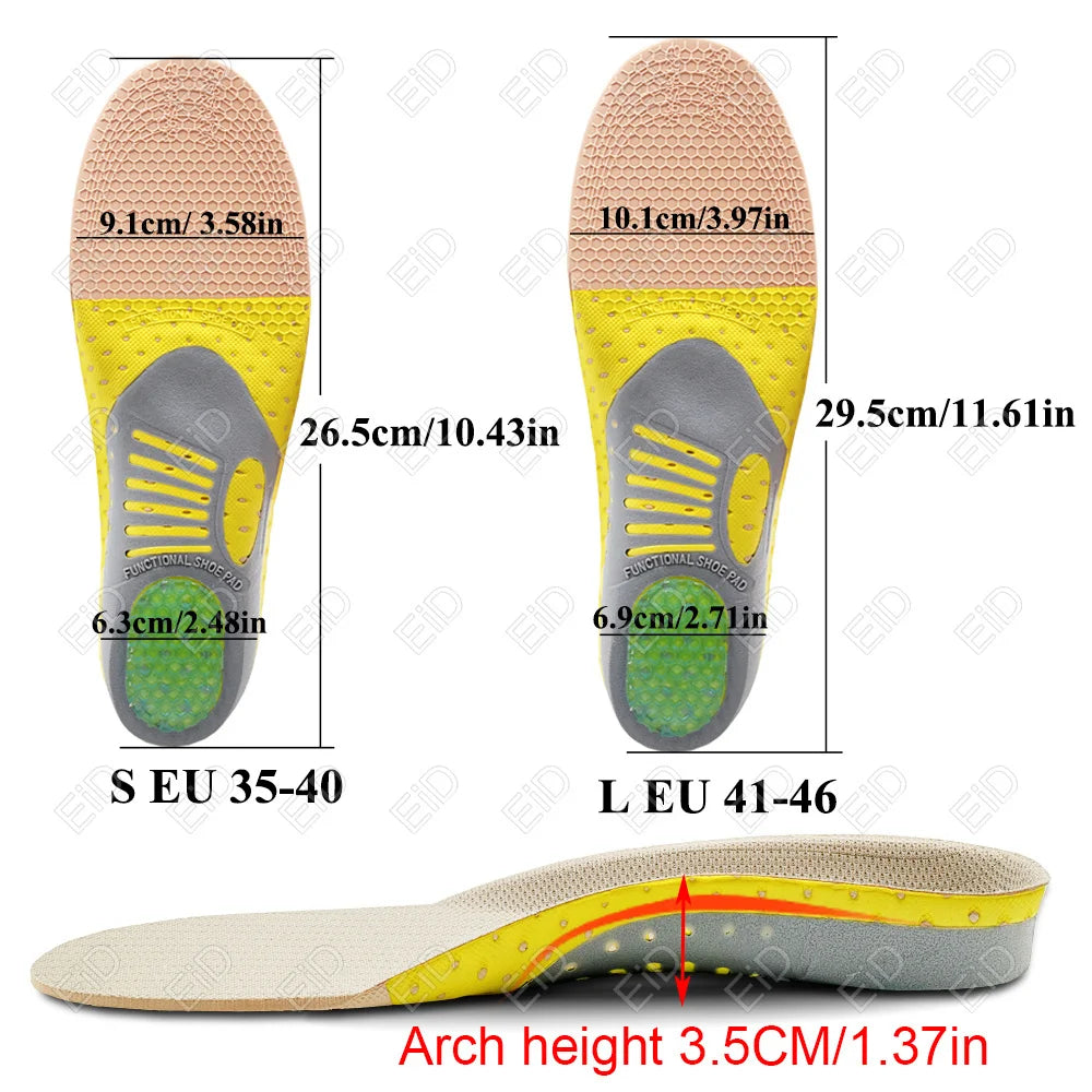 Semelles orthopédiques en gel de qualité supérieure unisexe, pied plat 4WD, semelle de santé pour chaussures, insertion de coussin de soutien de la voûte plantaire pour fasciite plantaire