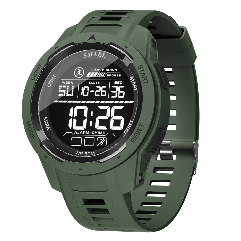 SMAEL-Montre-bracelet numérique étanche à LED pour homme, chronomètre lumineux, montres de sport, 50m, 8105