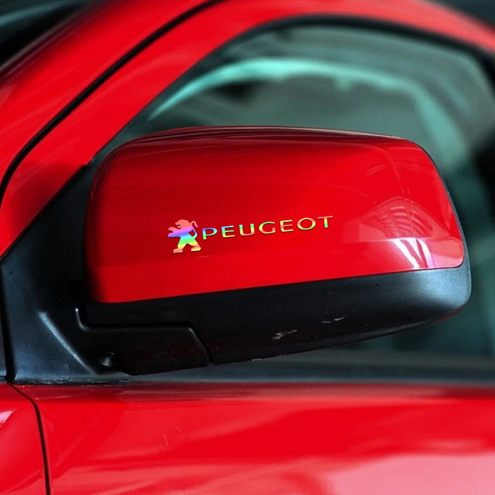 Autocollants réfléchissants en vinyle pour poignée de porte de voiture, 4 pièces, miroir d'essuie-glace, style pour Peugeot 208 2012 ~ 2018 308 2014 ~ 2021 2008