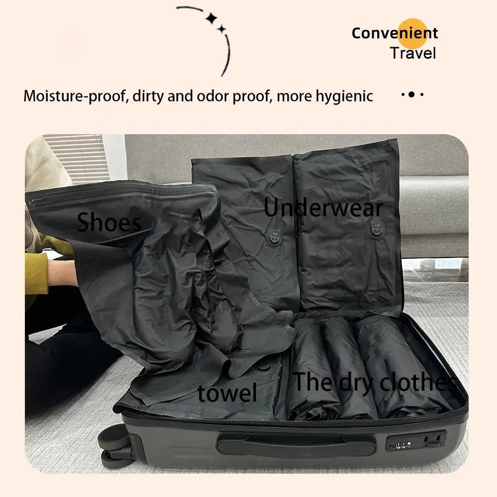 Sac de rangement sous vide pour bagages, sacs sous vide réutilisables en rouleau pour voyage, sac de Compression sous vide étanche, gain de place