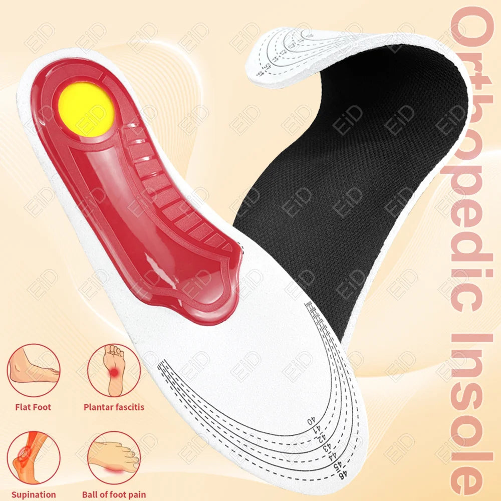 Semelles orthopédiques en gel de qualité supérieure unisexe, pied plat 4WD, semelle de santé pour chaussures, insertion de coussin de soutien de la voûte plantaire pour fasciite plantaire