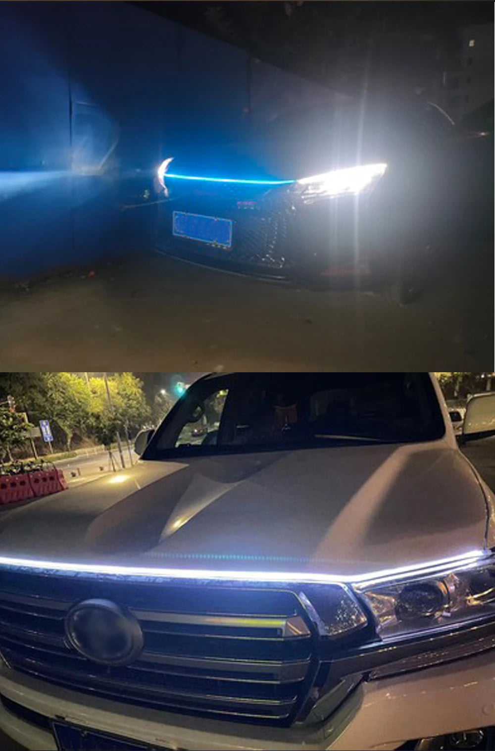 RXZ LED feux de jour balayage démarrage capot de voiture lumières décoratives DRL Auto moteur capot Guide lampe d'ambiance décorative 12V