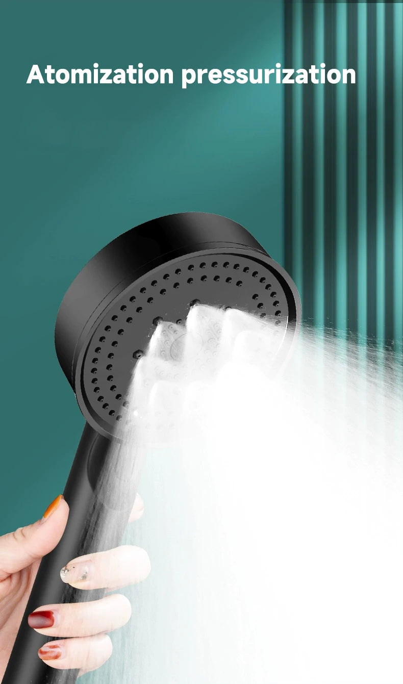 6 Modes Pression Boost Tête De Douche Multifonction Réglable Grande Douche D'eau Buse Massage Salle De Bains Accessoire