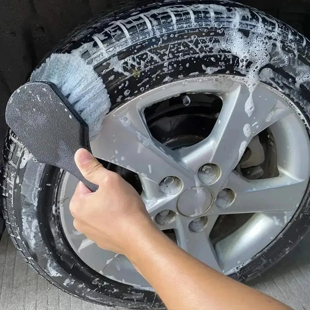Brosse de nettoyage de roues de voiture, brosse de détail, poignée courte, brosse de lavage de jantes de pneus, nettoyage de véhicules, ensemble d'accessoires d'entretien pour l'automobile