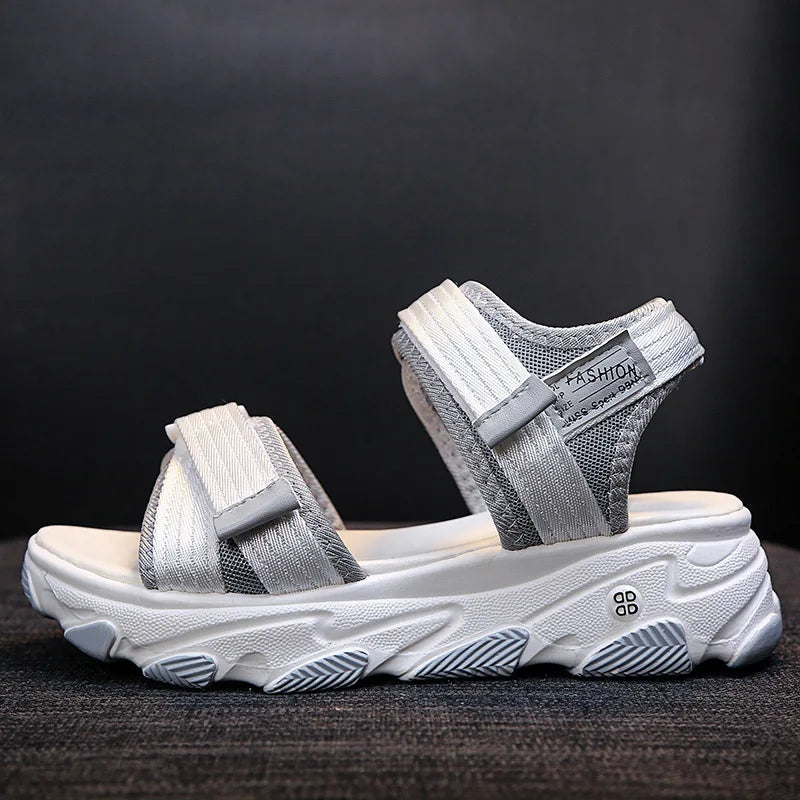 Sandales pour femmes, nouvelles chaussures d'été, style sport, mode décontractée, plateforme antidérapante, chaussures de plage antidérapantes, sandales