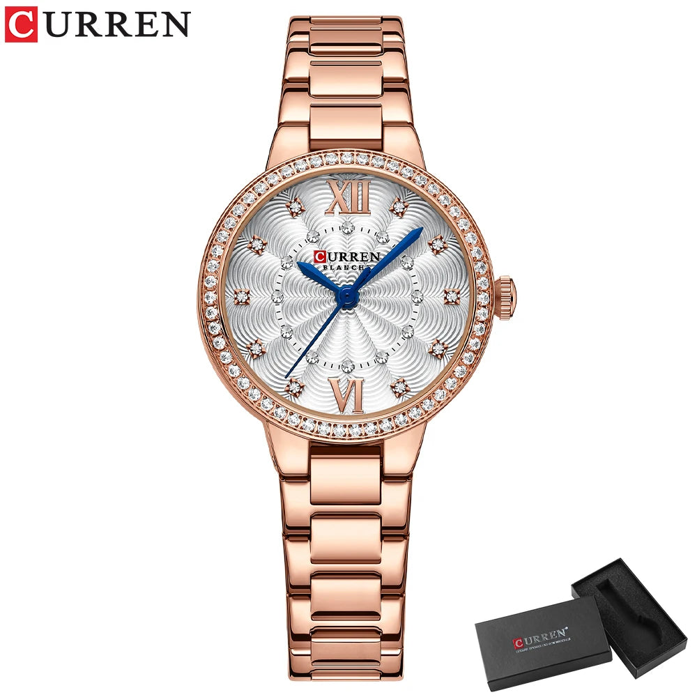 Istro REN-Montres-bracelets à quartz avec bracelet en acier inoxydable pour hommes et femmes, biscuits de luxe, cadran rose, montres à la mode, nouveau