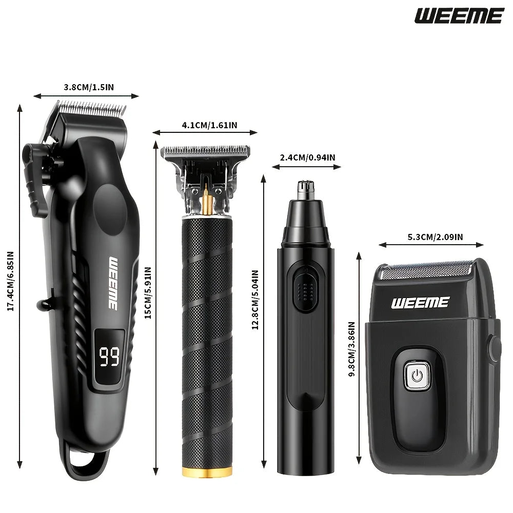 WEEME 4 en 1 hommes Kit de toilettage écran LCD USB Rechargeable