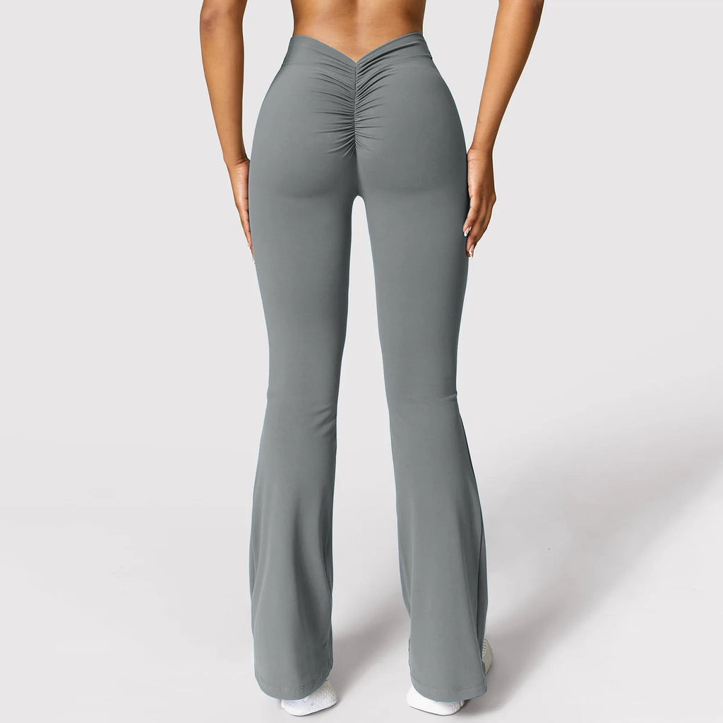 Nouveau Legging Évasé Femme Tendance, Pantalon de Yoga Taille Haute à Coupe V, Pantalon Large Décontracté pour Femme, Idéal Sport et Gym