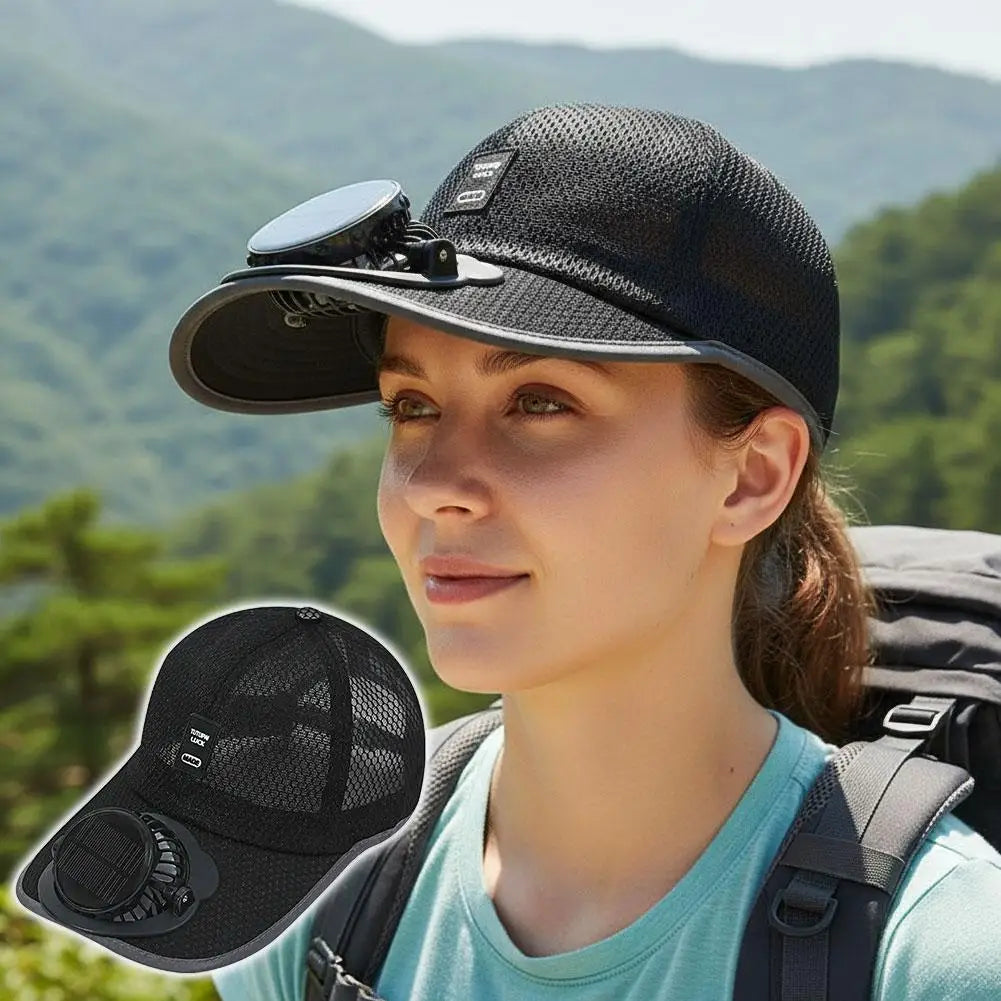Casquette de baseball solaire d'extérieur avec ventilateur intégré, rechargeable par USB, respirante, protection solaire estivale